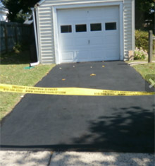 Driveway seal coated, after