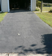 Driveway seal coated, before