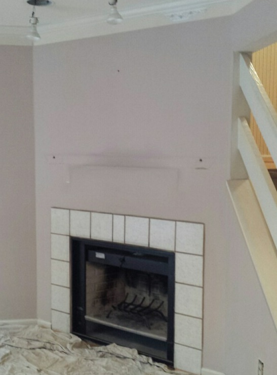 Fireplace stone facing, before