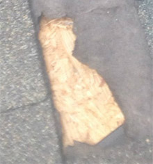 Shingle roof repair, before